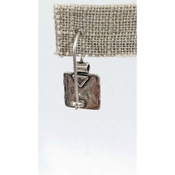 Silpada Garnet Square Sterling Silver 925 - Kidney Wire Earrings - Picture 5 of 8